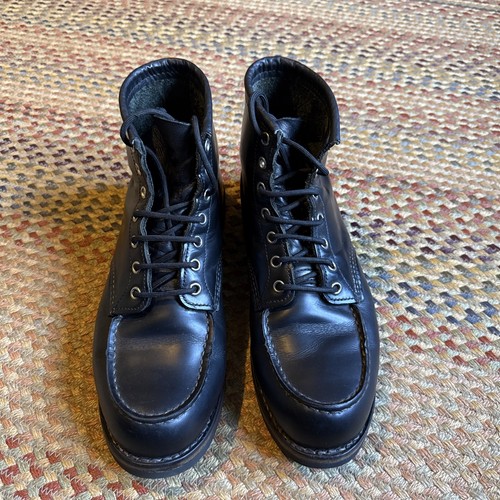 Black leather red - black, toe
