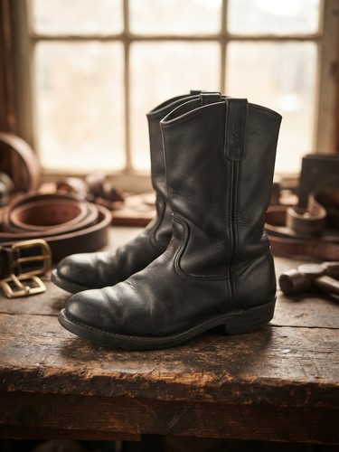 Vintage mens black - black, leather