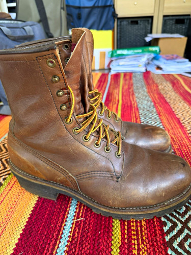 Red wing logger boots leather - red,